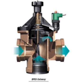 Preview: Typenreihe BPES - 300BPES Ventil 3“ Innengewinde BSP mit Durchflussregulierung und Abstreifer, 24 V